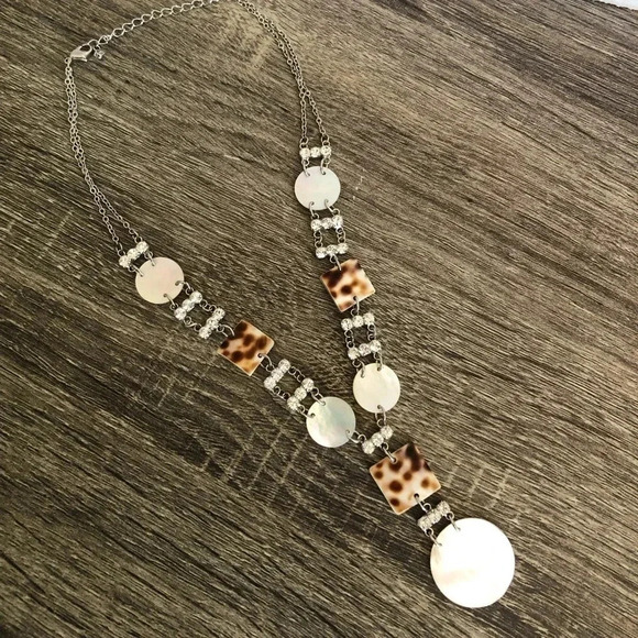 Fifth Avenue Collection Rhinestone and Shell Necklace - Picture 5 of 8